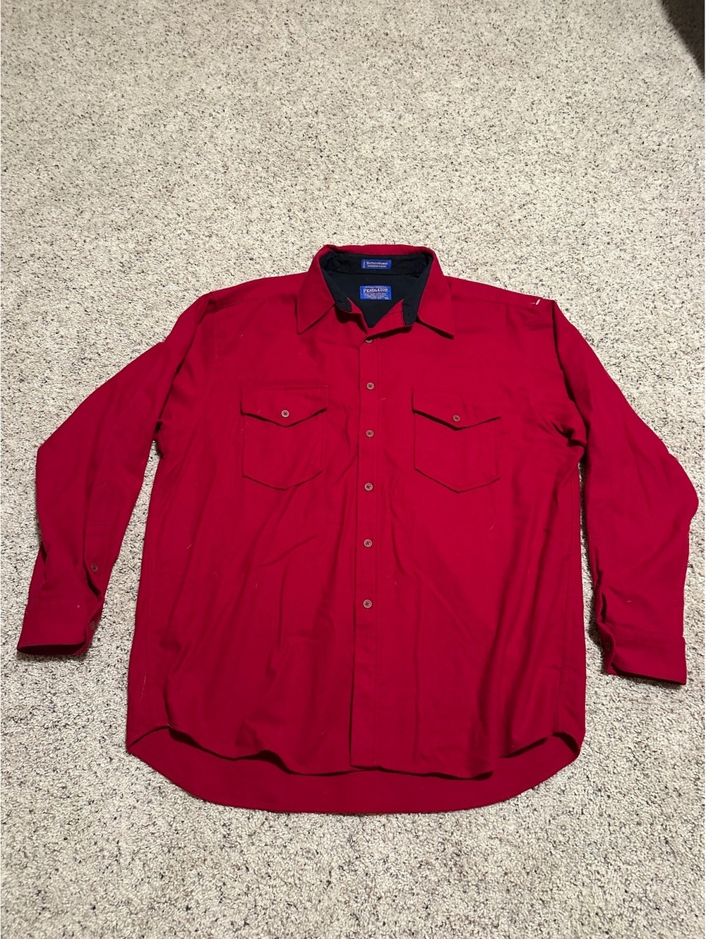 Pendleton Outdoorsman Red Wool Button-Up Shirt